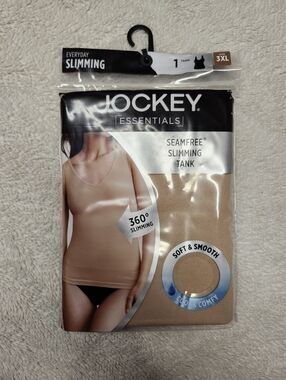 • Jockey Essentials Women's Size 3XL Seamfree Slimming Cool & Comfy Tank Beige